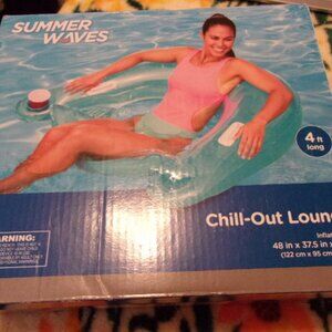 Summer Waves Chill Out Lounge Blue New in box Pool float 4 ft